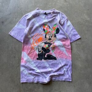 Vintage Sherrys Best Minnie Mouse Florida Tie Dye T-Shirt Purple Pink Small USA